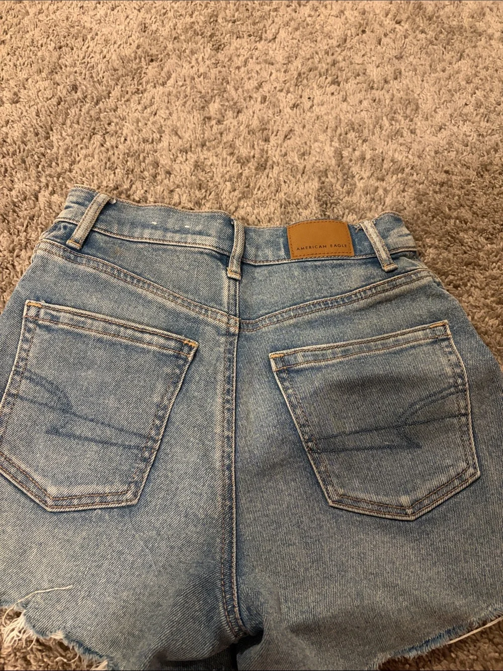 American Eagle Outfitters Light Blue High-Rise Denim Cutoff Shorts